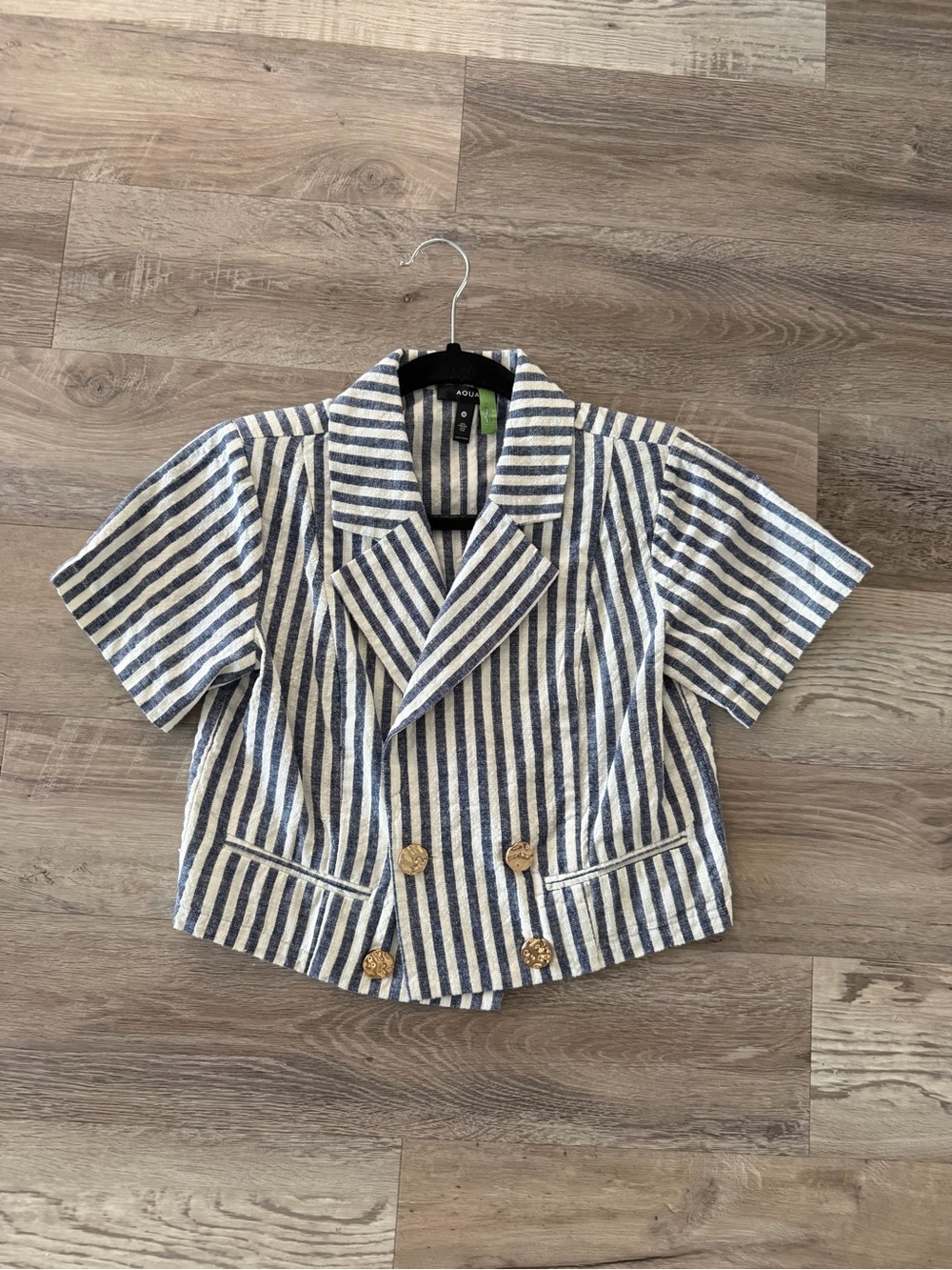AQUA Cropped Stripe Jacket - Exclusive xs